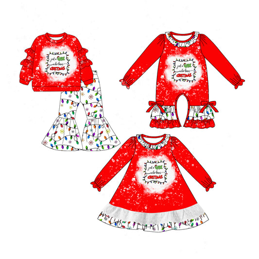 25.6.6 custom each style moq 5eta 4-6week Sibling Sisters Christmas red baby girl long sleeve pants sets and dress and rompers match family design