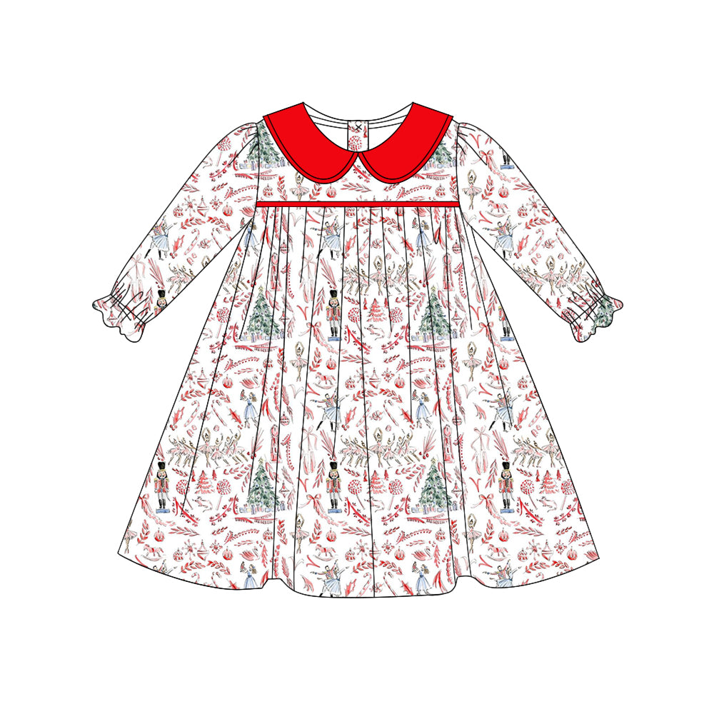 7.2 custom each style moq 5eta 4-6week Sibling Sister Christmas bow red baby girls sets and dress match family design
