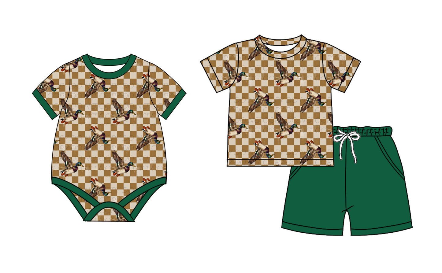 2.18 custom each style moq 5eta 4-6week Sibling Sister duck baby girl short sleeve shorts sets and romper match design
