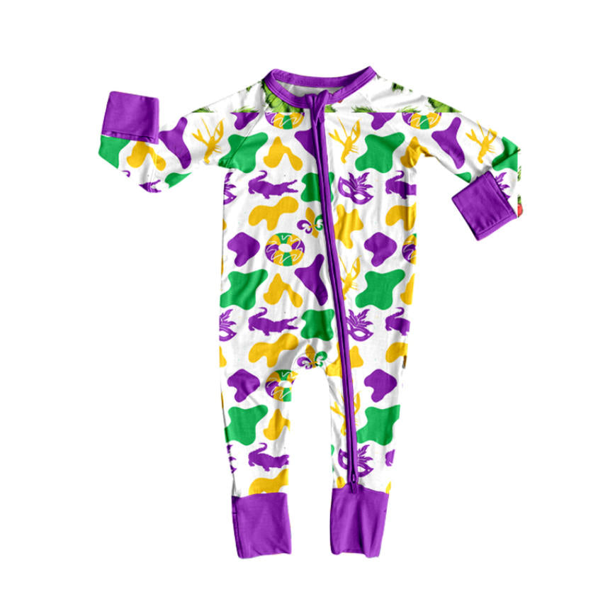 25.9.3 custom each style moq 5eta 4-6week Sibling Sisters mardi gras baby girl long sleeve pants sets and dress and rompers match family design
