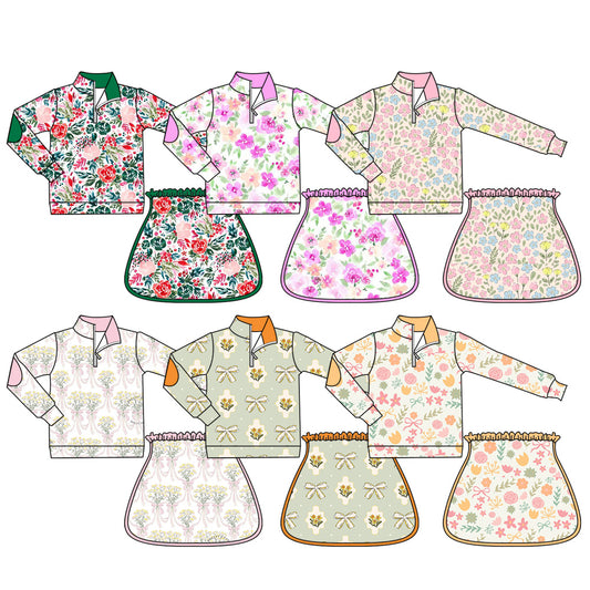 25.5.22 custom each style moq 5eta 4-6week Sibling Sister baby girl long sleeve shorts sets 1 and set 6 match design