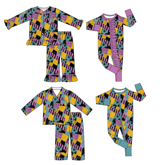 25.8.5 custom each style moq 5 eta 4-6week Sibling Sisters baby girl long sleeve pants sets 1 and sets 2 and romper 1 and romper 2 match family design