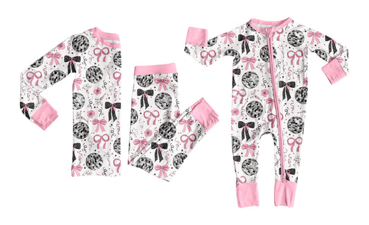 25.6.19 custom each style moq 5eta 4-6week Sibling Sisters Christmas bow baby girl long sleeve pants sets and rompers match family design