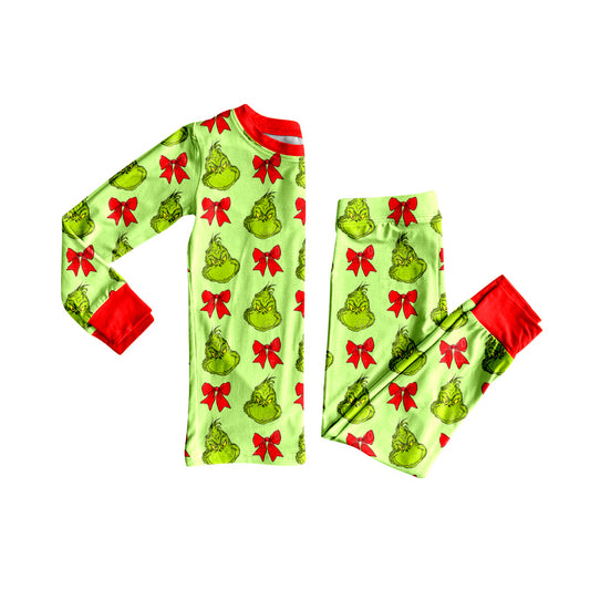 25.8.30 custom each style moq 5eta 4-6week Sibling Sisters Christmas green baby girl long sleeve pants sets and dress and rompers match family design
