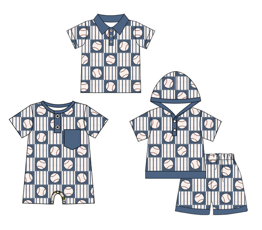 11.21 custom each style moq 5eta 4-6week Sibling Sister baseball baby boy short sleeve shorts sets and boy romper and top match design