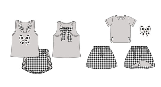 12.18 custom each style moq 5eta 4-6week Sibling Sister bow baby girl short sleeve shorts sets and dresses match design