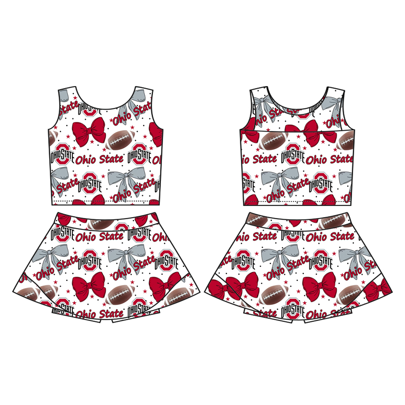 Custom moq 5 mix size milk silk summer teams baby girls clothes team bow sleeveless skirts sets and dress 3 and skirts-25.8.21