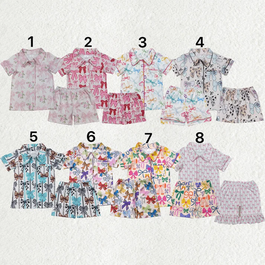 RTS NO MOQ baby girls Clothes short sleeve shorts pajamas Sets