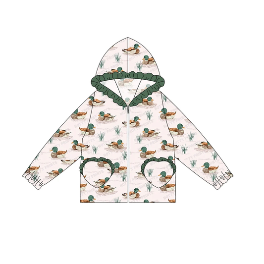 Custom moq 5 each style eta 6-7weeks baby girl clothes pocket duck hooded long sleeve top-25.8.1