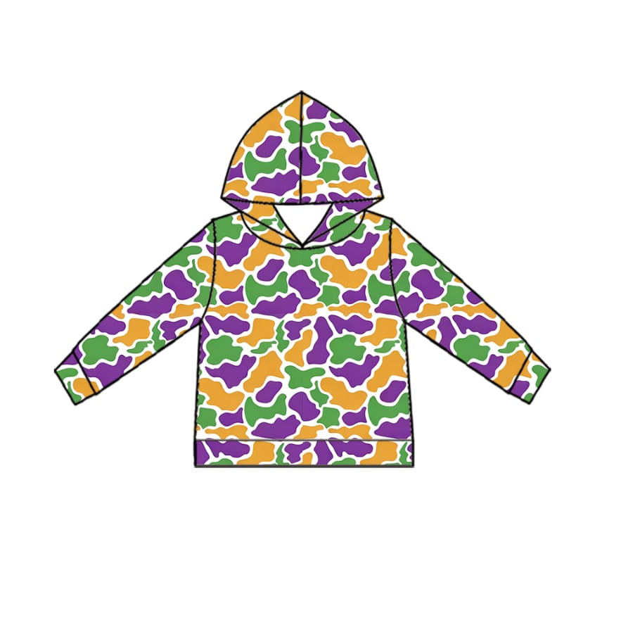 Custom moq 5 mix size milk silk Carnival camouflage long-sleeved clothing