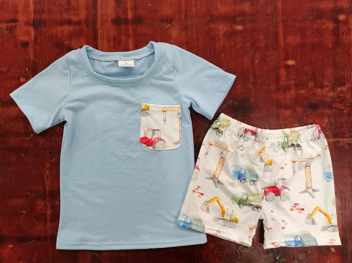 summer boys blue sleeve shorts boys sets
