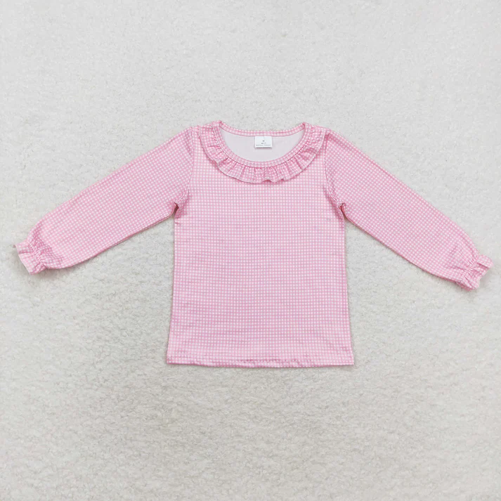 RTS NO MOQ Sibling baby girl boy clothes solid color long-sleeved tops