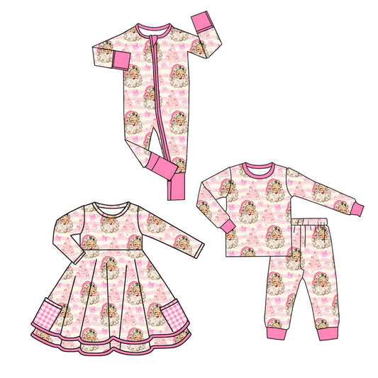 25.7.7 custom each style moq 5eta 4-6week Sibling Sisters Christmas baby girl long sleeve pants sets and dress and rompers match family design