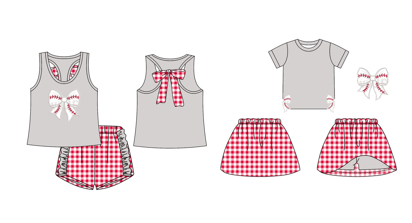 12.18 custom each style moq 5eta 4-6week Sibling Sister bow baby girl short sleeve shorts sets and dresses match design
