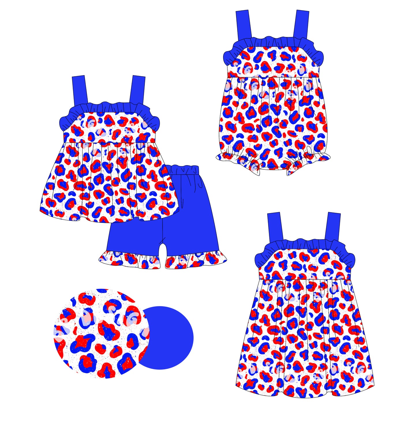 3.6 custom each style moq 5eta 4-6week Sibling Sisters leopard baby girl short sleeve shorts sets and dress and rompers match family design