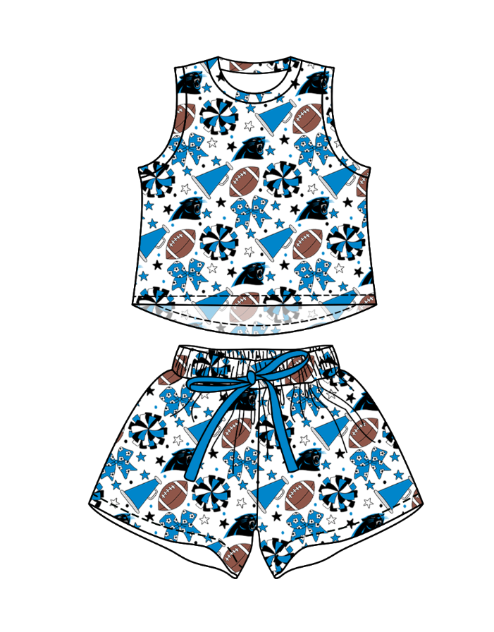 Custom moq 5 mix size milk silk summer teams Baby Girls Stars Bows Vests Top Short Yoga Active Clothes Set for Kids