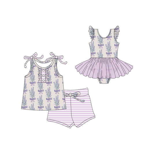 3.1 custom each style moq 5eta 4-6week Sibling Sister bow floral baby girl short sleeve shorts sets and romper match design