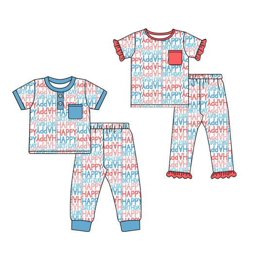 25.10.13 custom each style moq 5 eta 6-8week Sibling Sisters HAPPY baby boy short sleeve pants sets 2 match family design