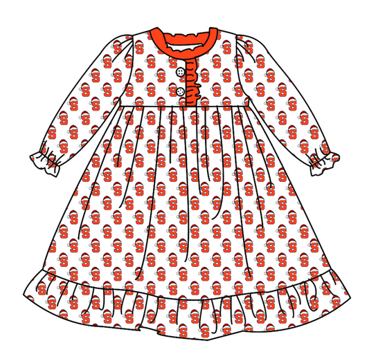 Cmoq 5 tat about 6-8 weeks Christmas Hat S Team Orange  Long Sleeve Girls Nightdress