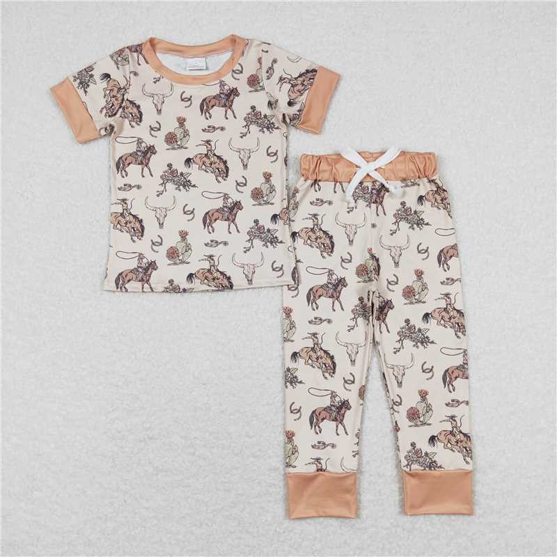 Baby boys Cowboy print complexion Sibling Sister Clothes Sets