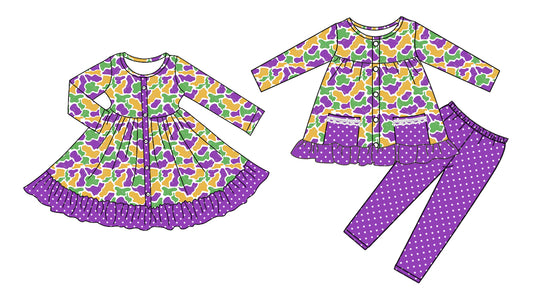 25.9.11 custom each style moq 5eta 4-6week Sibling Sister baby girl long sleeve pants sets and dress match family design