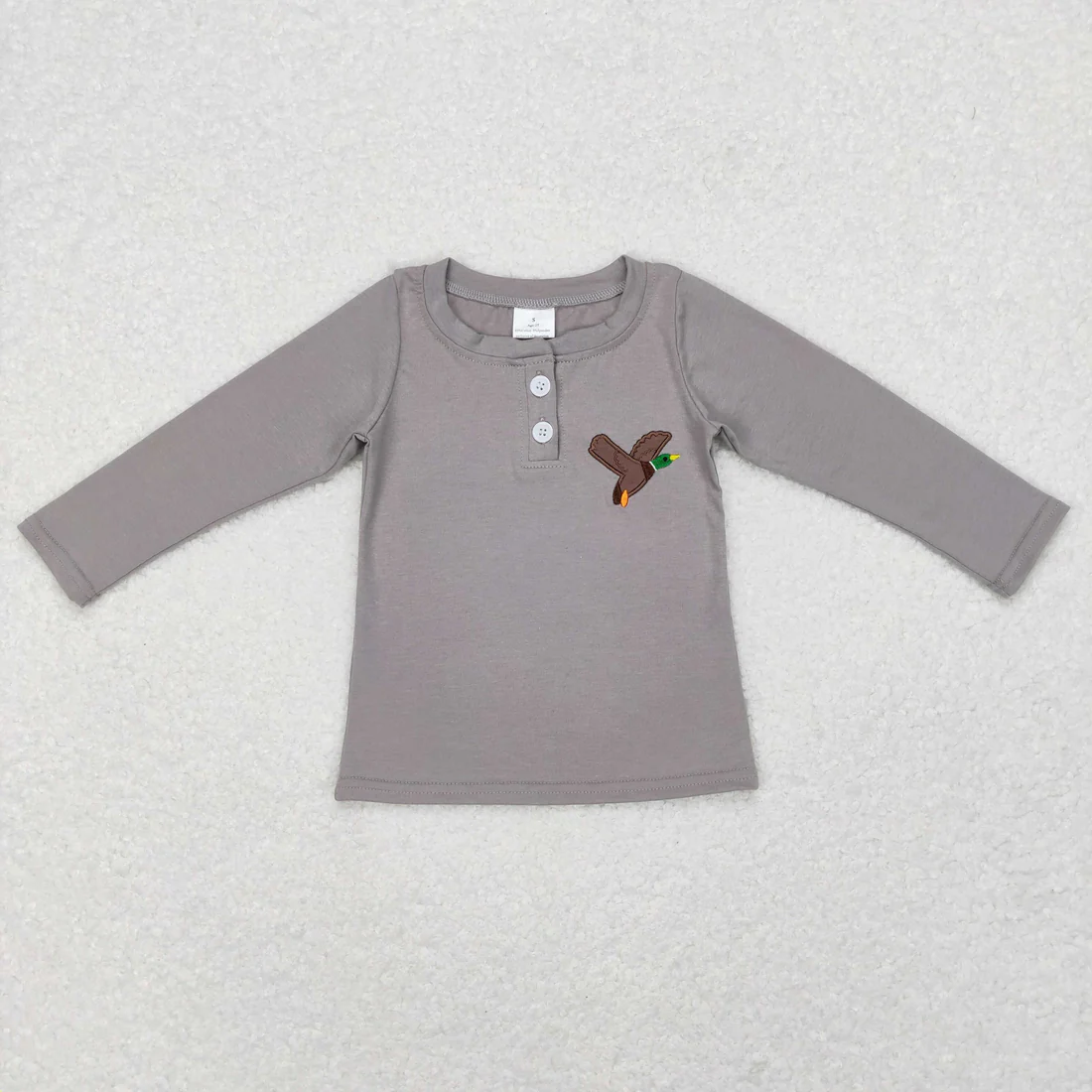 RTS NO MOQ Sibling baby boy girl clothes embroidery duck puppy long-sleeved tops