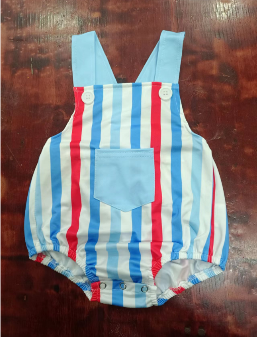 custom moq 5 eta 5weeks mix size baby Summer boys striped romper
