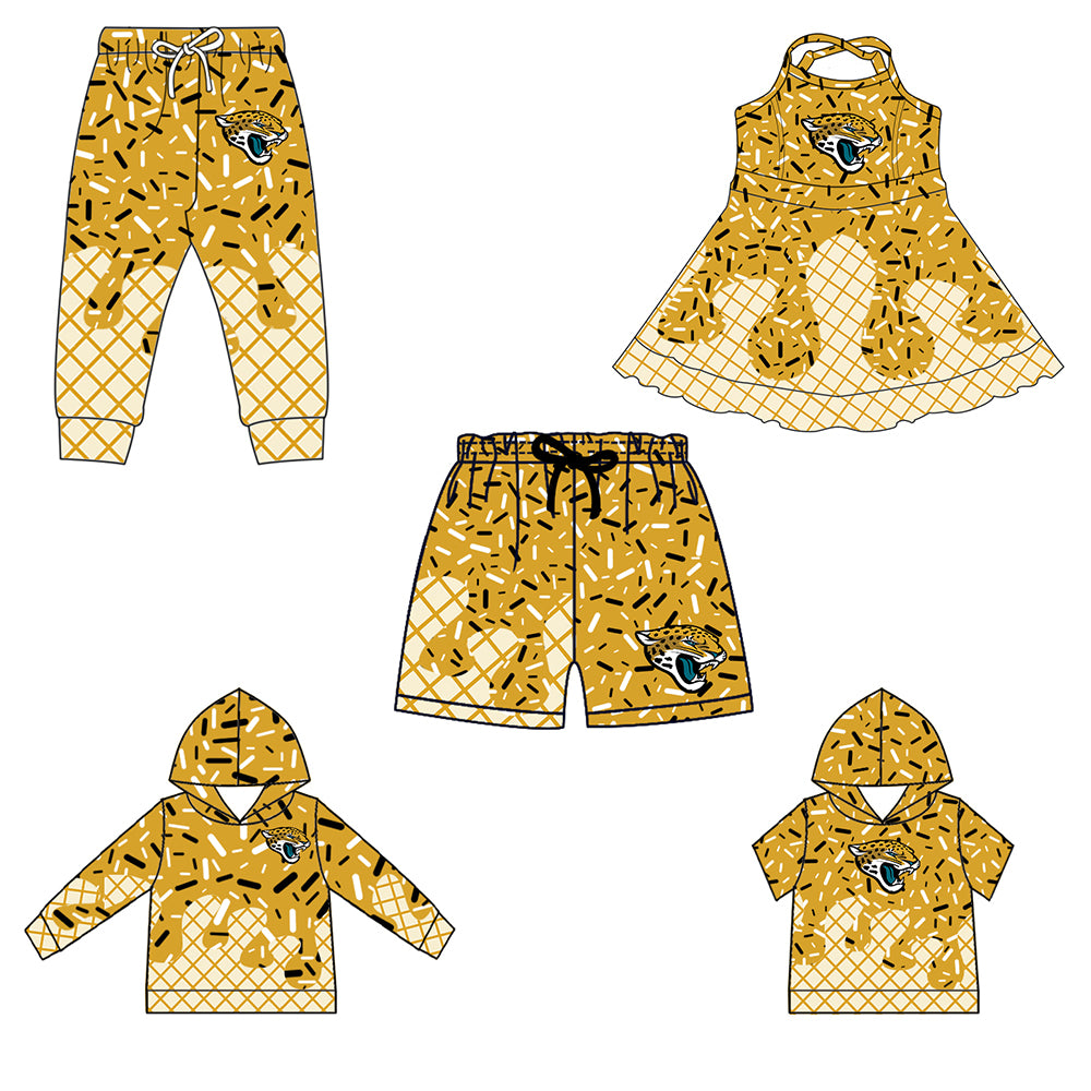 Custom moq 5 mix size milk silk baby girls clothes team yellow hooded long sleeve tops and short sleeve top and dress and pants and shorts-25.7.1