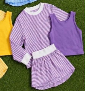 custom moq 5 mix size AATY01 Baby Girls Stripe Three Piece Outfit Set Long Sleeve Crew Neck Top Solid Tank Top And Stripe Skirt Casual Matching Set