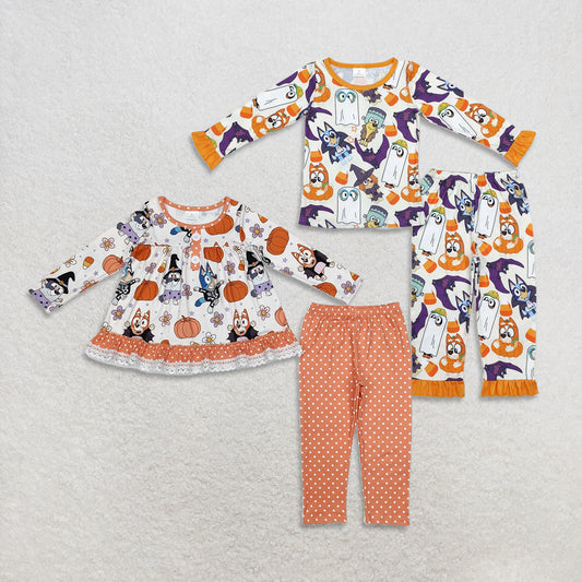 RTS NO MOQ Sibling Baby Girls clothes halloween Long Sleeve Pants Sets