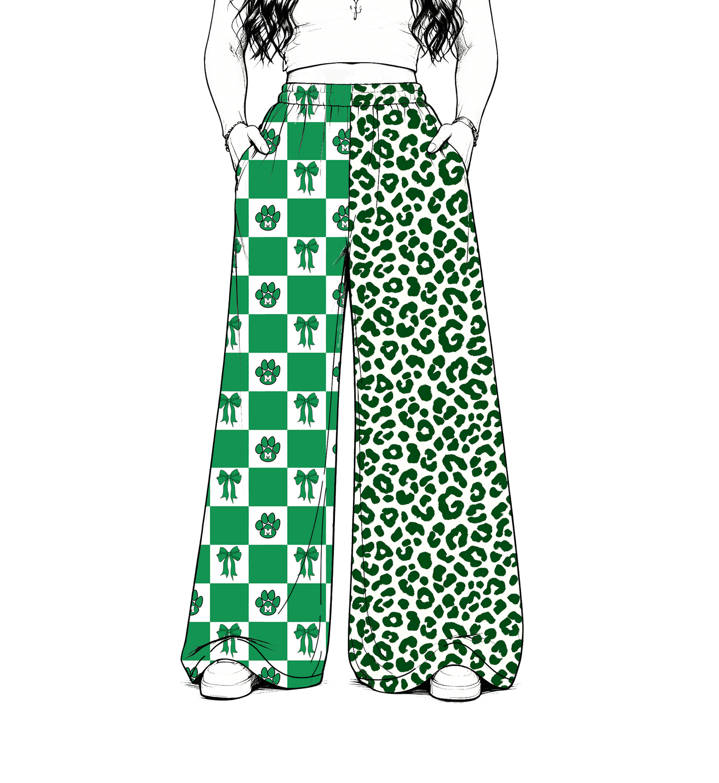 custom moq 5 mix size MSD072902 Baby Kids Leopard Checked Patchwork Long Pants Team Casual Bottom