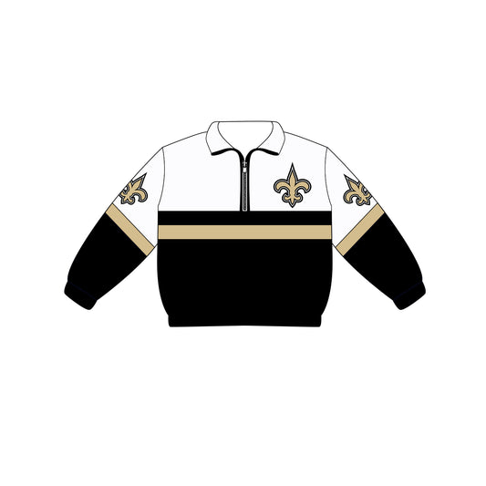 Custom moq 5 mix size milk silk summer teams Adult And Kids Long Sleeve White Tee Shirts Zip Black Pullovers Tops