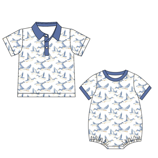 25.5.28 custom each style moq 5eta 4-6week Sibling Sister duck baby boy short sleeve rompers and top match family design