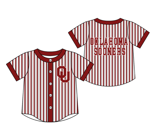 Custom moq 5 mix size milk silk summer teams Red Striped Short-Sleeved Button-Down Shirt for Baby Boy Outfit