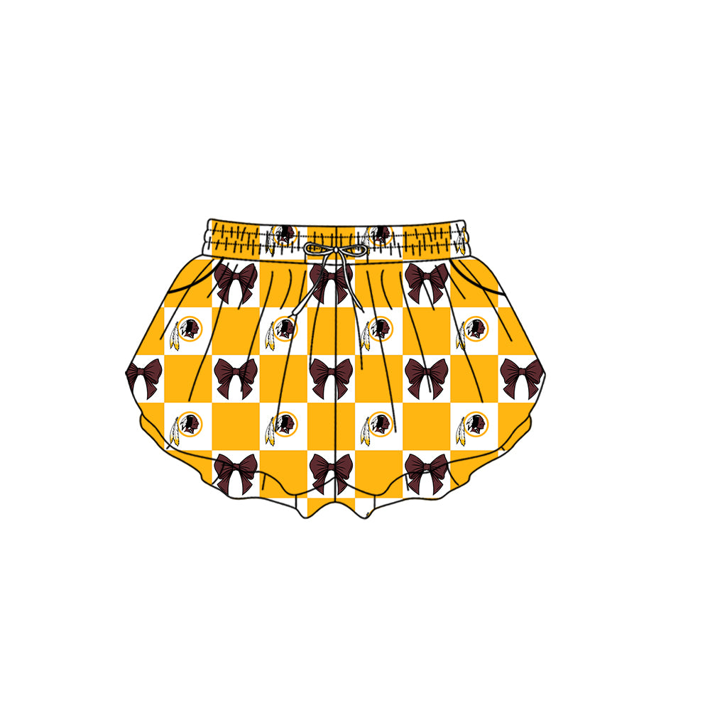 Custom moq 5 mix size milk silk summer teams Yellow Checked Baby Girl Sleeveless Top Skirt Short Set Dress And Shorts Yoga Outfit Boy's Top Shorts Set Romper