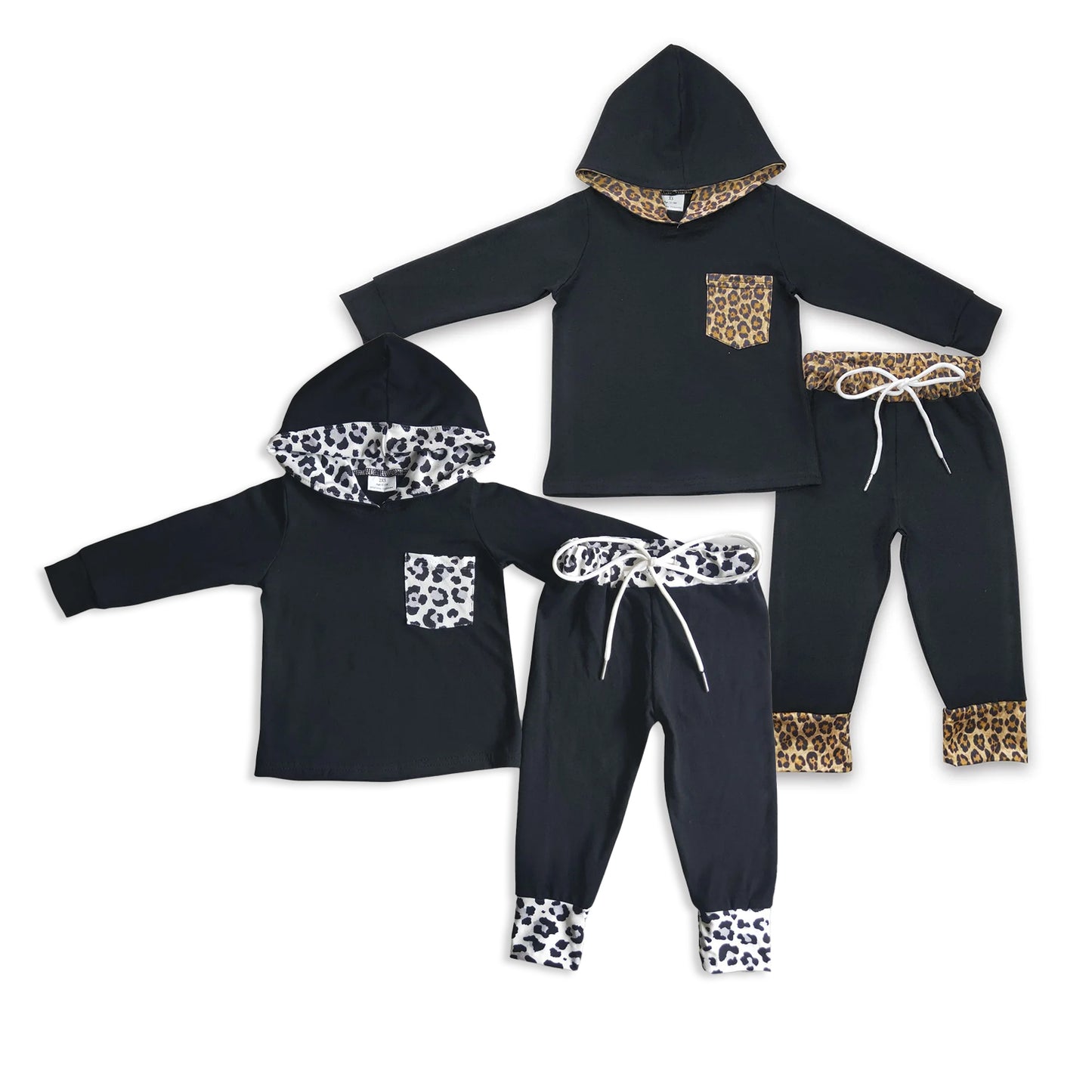 RTS NO MOQ Sibling baby boy clothes hooded Long Sleeve Hooded Suits