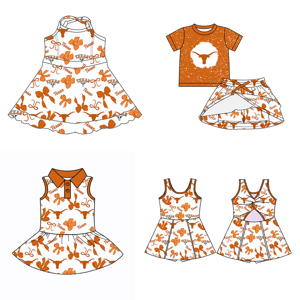 Custom moq 5 mix sizes summer teams baby girls clothes team short sleeve skirts shorts sets dress 1 and dress 2 and dress 3 and dress 4-25.5.23