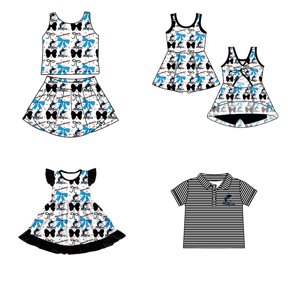 Custom moq 5 mix size milk silk summer teams baby girls clothes team bow sleeveless skirts sets and dress 1 and dress 2 and top-25.6.21