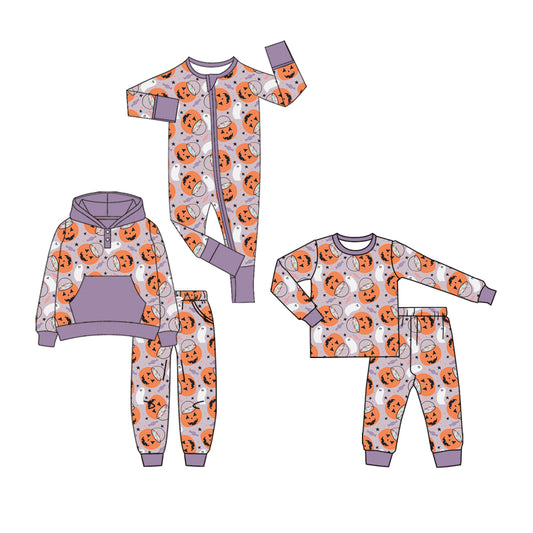 25.7.9 custom each style moq 5eta 4-6week Sibling Sisters pumpkin baby boy long sleeve pants sets 1 and sets 2 and rompers match family design