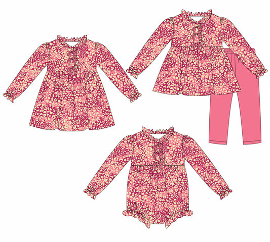 25.8.4 custom each style moq 5eta 4-6week Sibling Sisters baby girl long sleeve pants sets and dress and rompers match family design