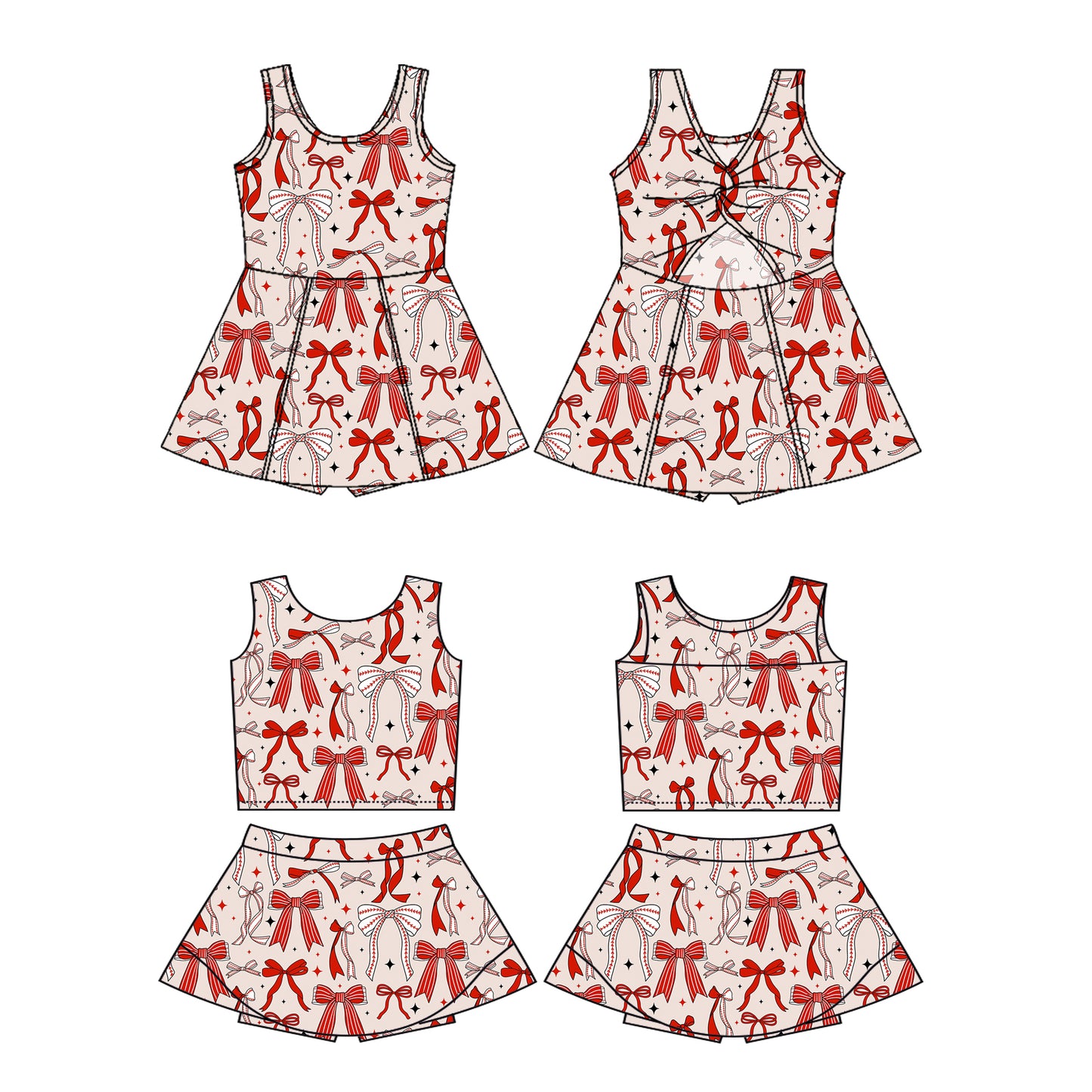3.24 custom each style moq 5eta 4-6week Sibling Sister bow baby girls clothes Short sleeve yoga dress 1 and dress 2 match family design