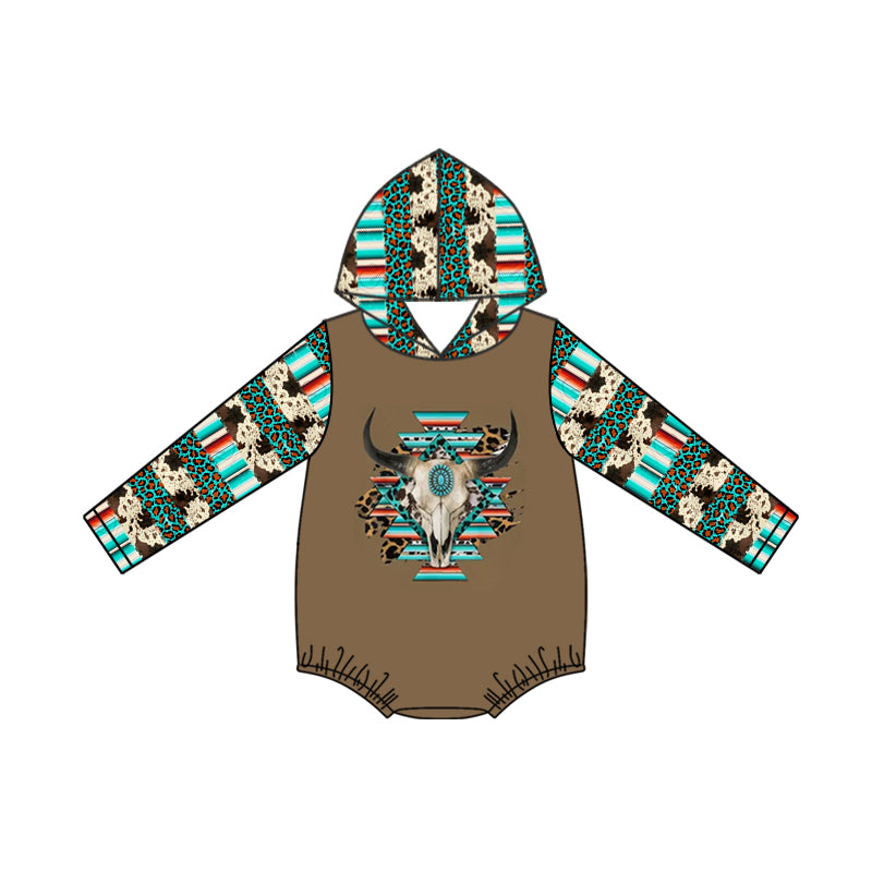 9.10 custom each style moq 5 eta 4-6week Sibling Sister baby girls clothes cow head hooded long sleeve top and long sleeve romper match family design
