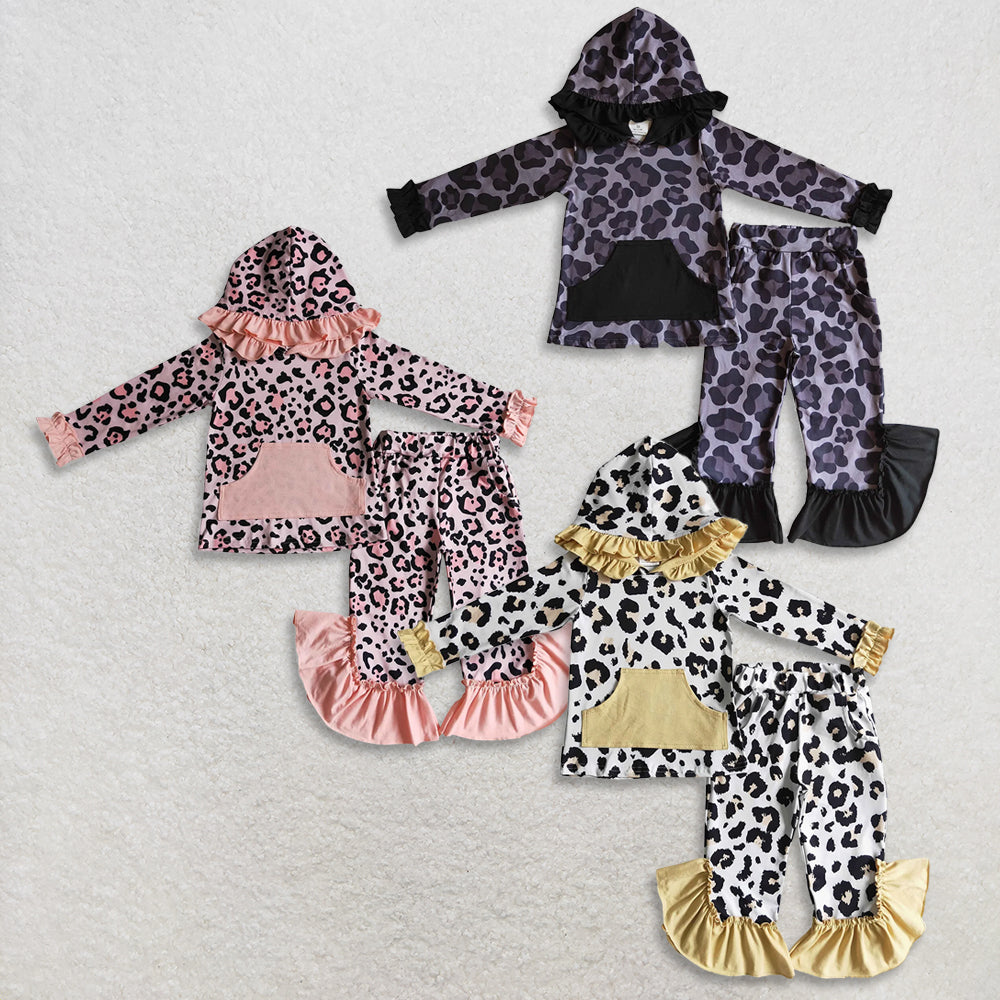 RTS NO MOQ Sibling Baby Girl clothes cotton hoodedTop Bell Pants Clothes Sets