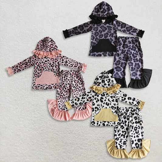 RTS NO MOQ Sibling Baby Girl clothes cotton hoodedTop Bell Pants Clothes Sets
