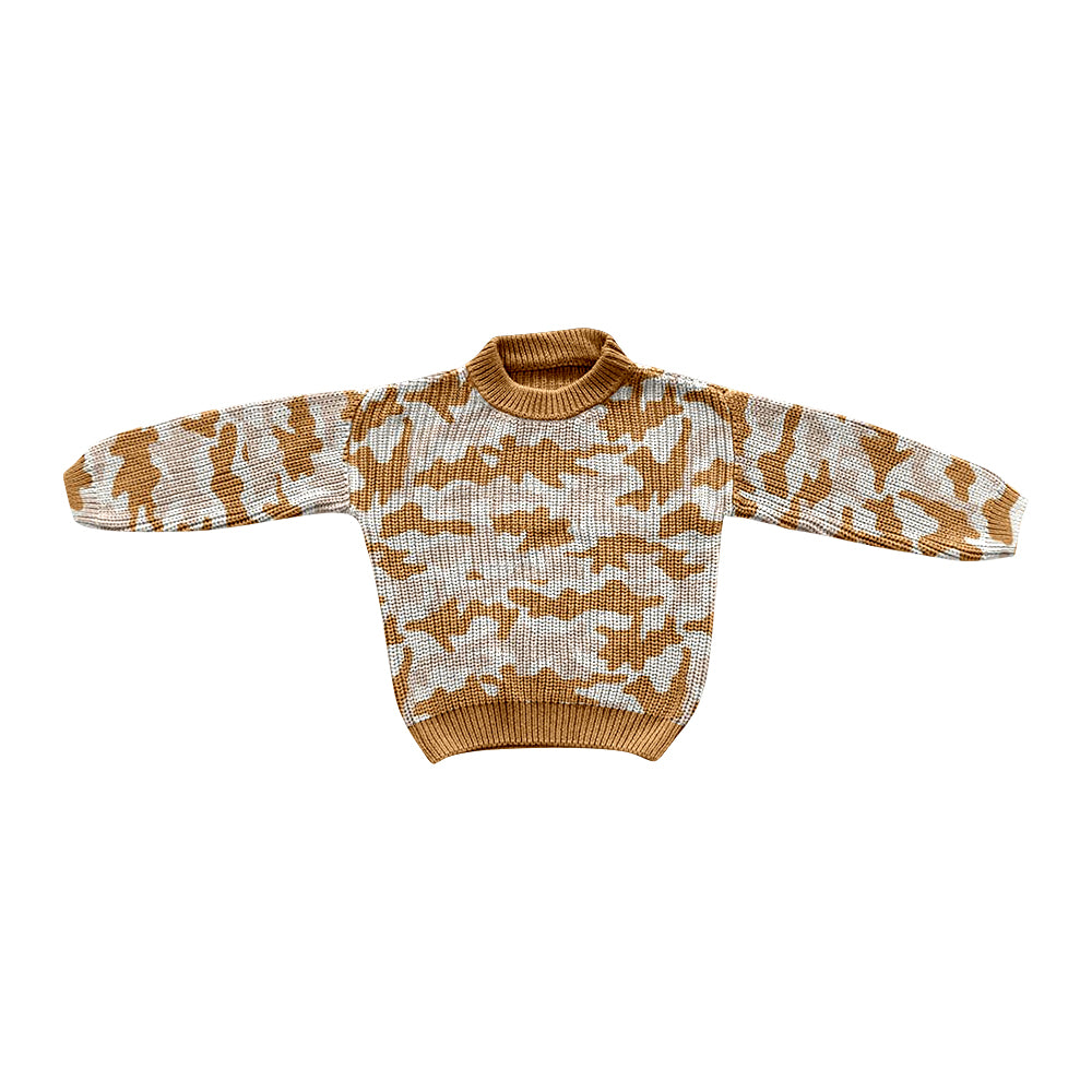 7.12 custom each style moq 5eta 4-6week baby boys clothes Camouflage orange Long Sleeve Sweater Cardigan