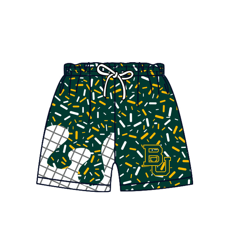 Custom moq 5 mix size milk silk summer teams Baby Camo Hooded Short Sleeve Top and Shorts Set Green Ice Cream Drips Hooded Top with Matching Shorts
