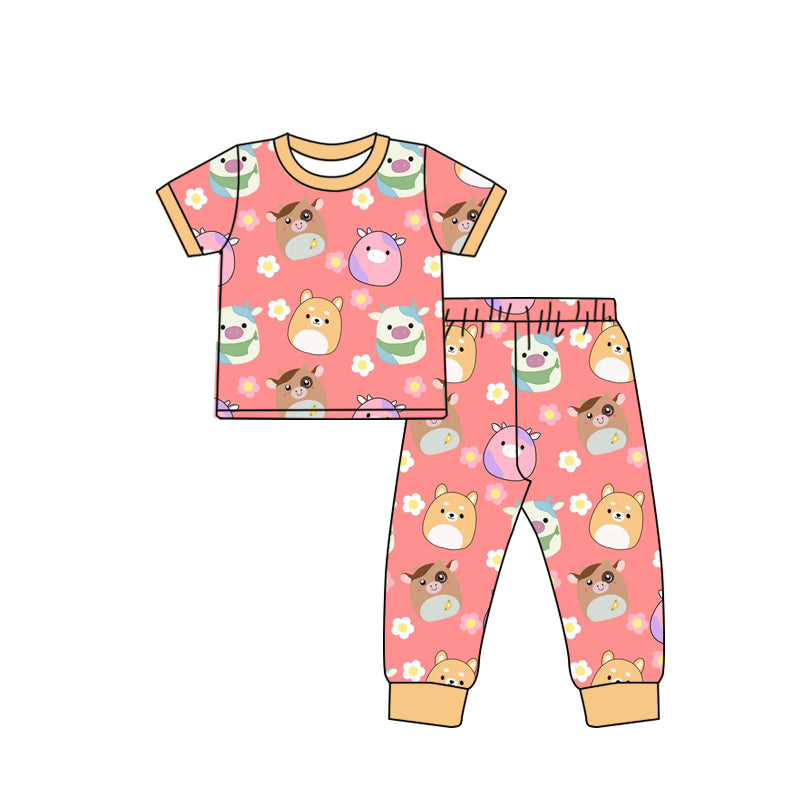 2.19 custom each style moq 5eta 4-6week Sibling Sister baby boys clothes short sleeve pants sets