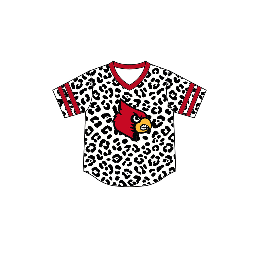 Custom moq 5 mix size summer teams Baby Boys Black Leopard Team Short Sleeve T Shirts Tops