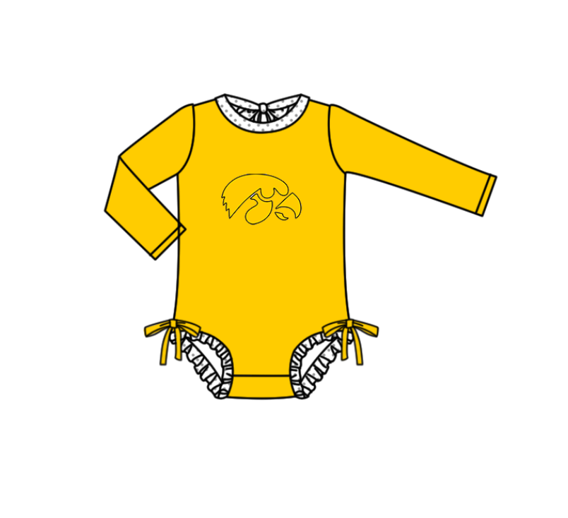 Custom moq 5 mix size milk silk summer teams baby girl boys clothes Yellow Two-Piece Swimsuit Set One Piece Swimsuits boy swim trunks
