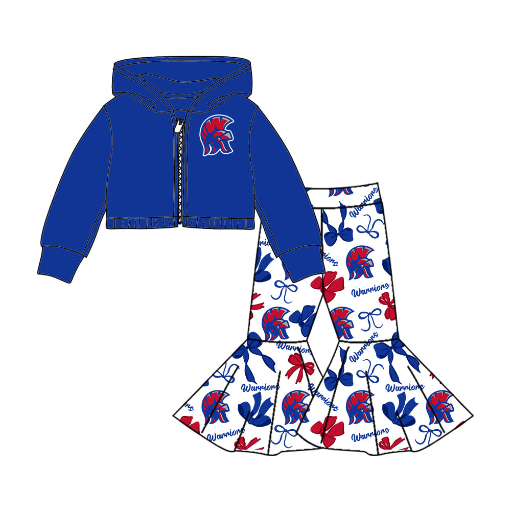 Custom moq 5 mix size milk silk summer teams baby girls clothes bow blue short sleeve pants sets and hooded long sleeve pants sets-25.7.24